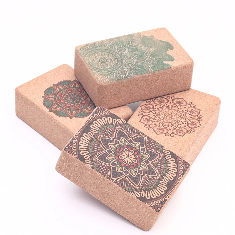 Natural Cork Yoga Eco Friendly Cork Material 3*6*9 Inch Yoga Block, Custom Printed Recycled Pilate Block