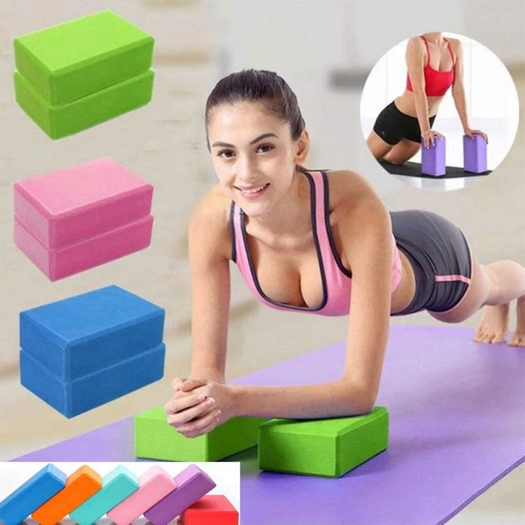 Wholesale 5 Candy Colors Yoga Blocks, Yoga Supplier, Custom Logo EVA Foam Non-Slip Soft Surface Fitness Blocks for Sports, Exercise, Meditation, Pilates