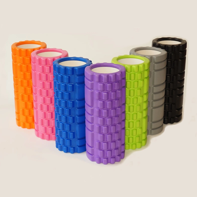 High Density EVA Fitness Yoga Column Grid Muscle Massage Hollow Foam Roller