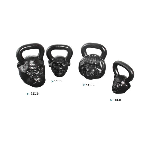 Halterofilismo Cara de Animal Kettle Bell Set Ginásio Equipamento de Fitness Competição Ferro Fundido Macaco Kettlebells