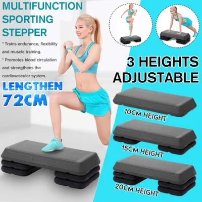 Fitness Aeróbico Step 3 Nível Ajustável Antiderrapante Cardio Yoga Pedal Stepper Treino de Ginásio Exercício Fitness Equipamento Aeróbico Step