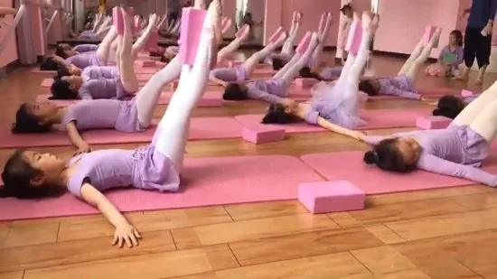 Bloco de ioga de espuma EVA preto com estampa de tijolos para treino de dança em casa conjunto de exercícios de suporte de pilates